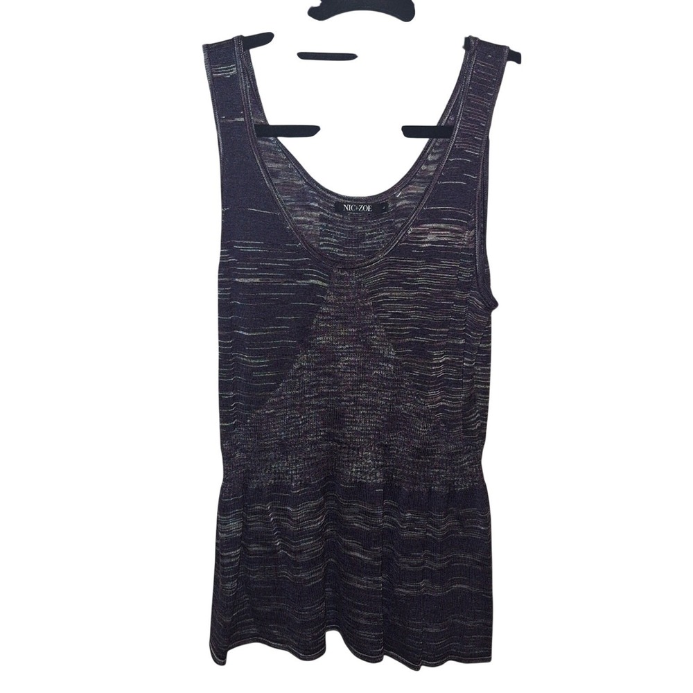 Nic+Zoe 'Mixy' Peplum Silk Blend Tank Preppy Office Size Large Classic Timeless